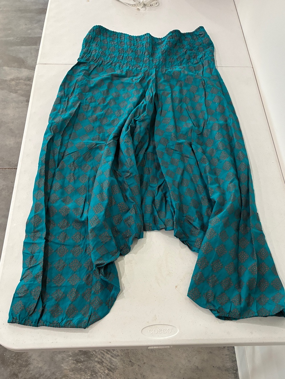 Likemary Harem Pants Jumpsuit 2-in-1 Convertible Boho Festival Plus Size XL Teal